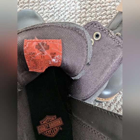 Harley-Davidson Gardner  Brown Leather Motorcycle Boots D96257 Men's Size 12. - Picture 8 of 10